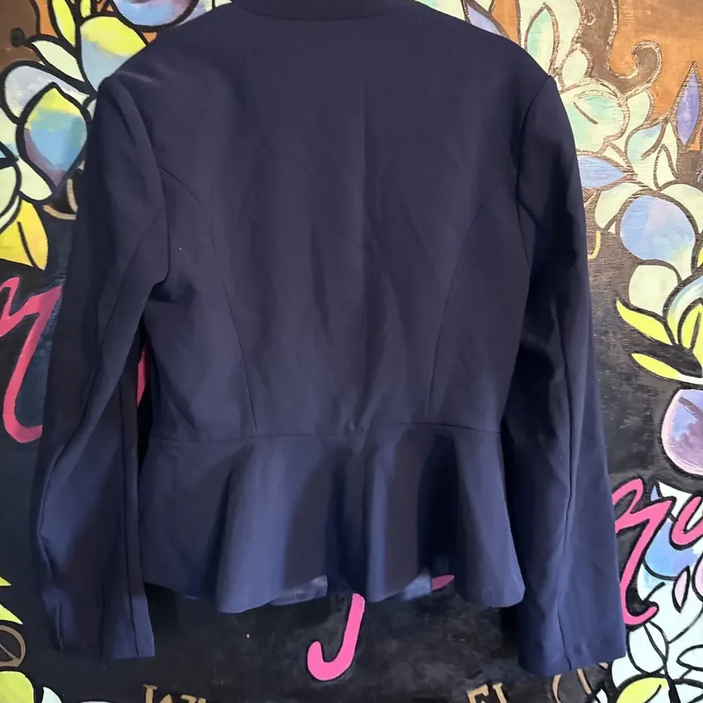Allegra K Long Sleeve Blazer, XS, Navy